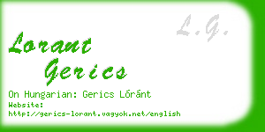 lorant gerics business card