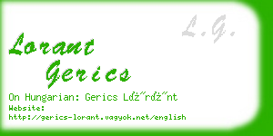 lorant gerics business card